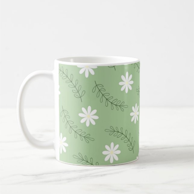 Elegant för Blommigt av Grönt för återcirkulerad C Kaffemugg (Vänster)