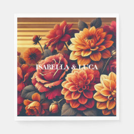 Elegant för Blommigt av vattenfärg med fetstil och Pappersservett