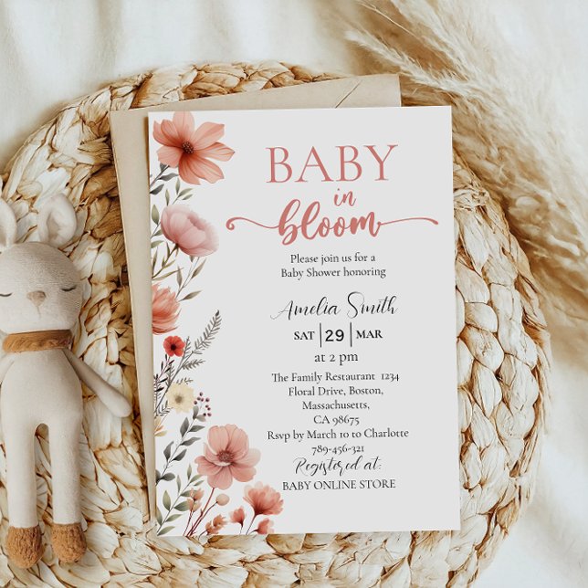 Elegant för  Blommigt Baby i Bloom Shower Inbjudningar (Skapare uppladdad)