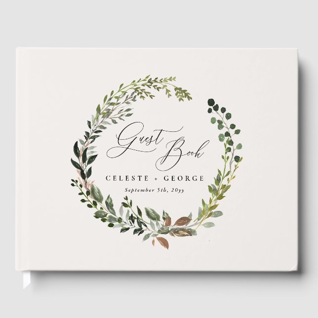 Elegant för botaniskt andningsskydd gästböcker (Framsida)