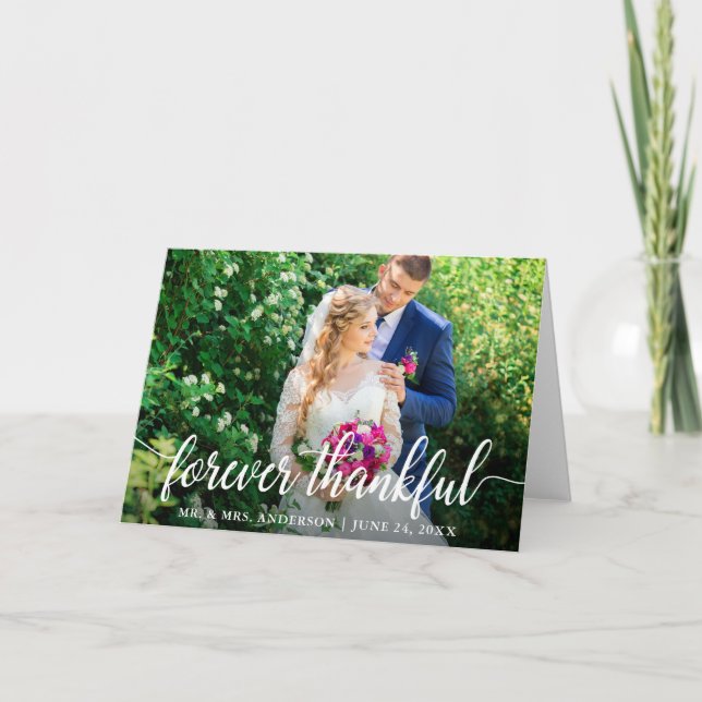 Elegant för Bröllop-fetstil med tankfull stil Tack Kort (Framsida)