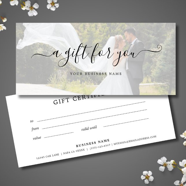 Elegant för Bröllop Photo Business Gift Certificat (Photo Business Gift Certificate)