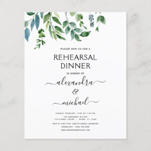 Elegant för budgetrepetition: Middag Foliage Green Flygblad