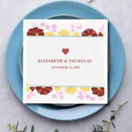 elegant för burgundär blommigt i modern bröllop pappersservett