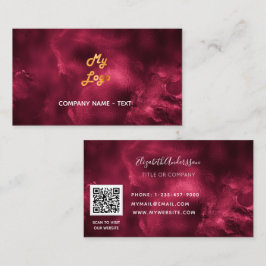 Elegant för Burgundy-agate-logotyp Visitkort