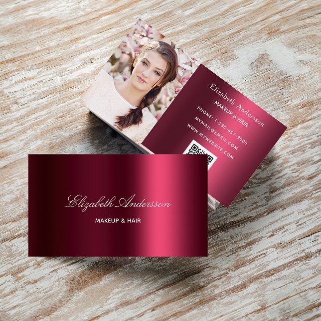 Elegant för Burgundy-fotokökod Visitkort (Skapare uppladdad)