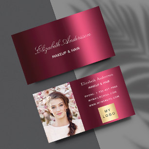 Elegant för Burgundy-fotologotyp Visitkort