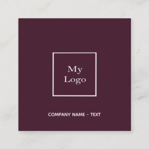 Elegant för Burgundy-logotyp QR-kod Fyrkantigt Visitkort