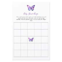 Elegant för Butterfly Baby Shower Bingo Game