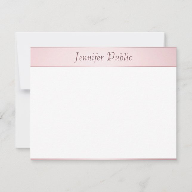 Elegant för Calligraphy-skript i Ro Guld Anteckningskort (Framsida)