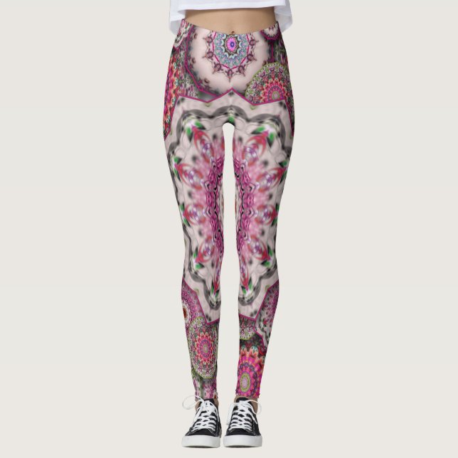 elegant för chic av persiska mosaikblommor i manda leggings (Framsida)