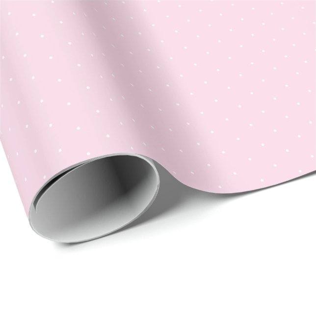Elegant för chic i kute, ljus rosa vit polka dots presentpapper (Rullad Hörn)