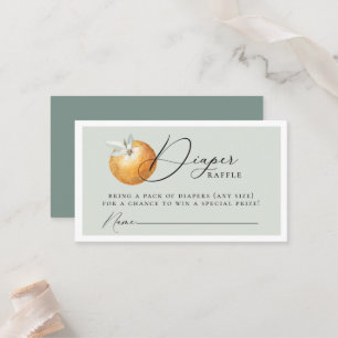 Elegant för Citrus Orange Diaper Raffle-hölje Placeringskort