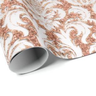 Elegant för damast för silver för sammetpersika presentpapper