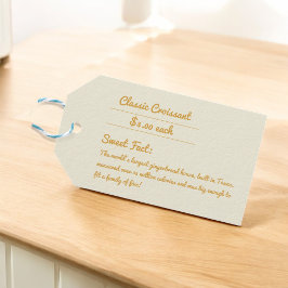 Elegant för efterhandsförpackning av Gult & Cream  Presentetikett