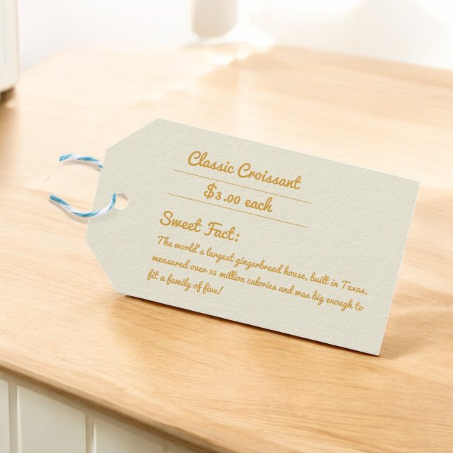 Elegant för efterhandsförpackning av Gult & Cream  Presentetikett (gift tag)