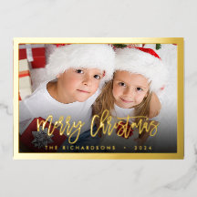 Elegant för enkel Family Photo Namn-julskript