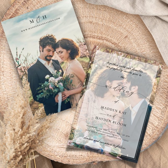 Elegant för enkel svart vit övertäckning, foto Brö Inbjudningar (Skapare uppladdad)