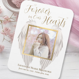 Elegant för evigt i vårt Hearts Angel Vingar Photo Magnet