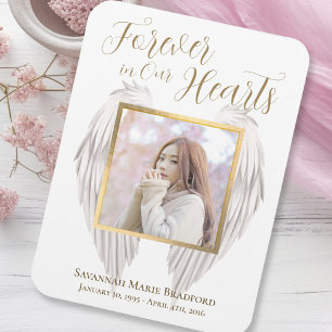Elegant för evigt i vårt Hearts Angel Vingar Photo Magnet