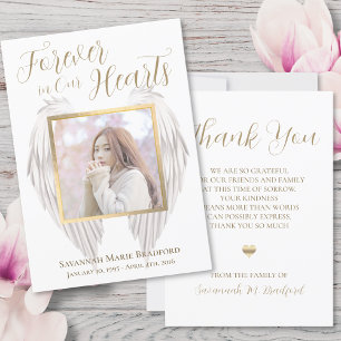 Elegant för evigt i vårt Hearts Angel Vingar Photo Tack Kort