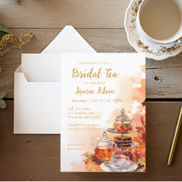 Elegant för Fall Möhippa Tea Party Inbjudningar