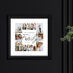 Elegant för familjepaket - modern minimal fotokoll poster