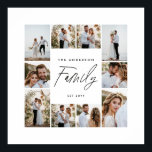 Elegant för familjepaket - modern minimal fotokoll poster<br><div class="desc">Familjeskript elegant modern minimal personlig fotokollage enkel linjer familjepresentation.</div>