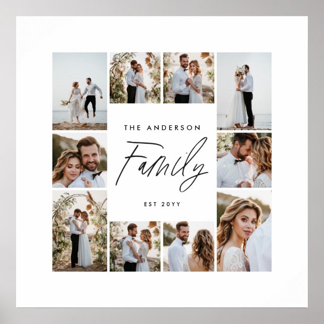 Elegant för familjepaket - modern minimal fotokoll poster (Framsidan)