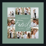 Elegant för familjerelaterad grönt, modern, minima poster<br><div class="desc">Familjeskript elegant modern minimal grönt-personlig för fotokollage enkel  i linjer-familjen.</div>