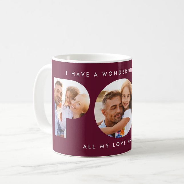 Elegant för flerfotomodern typografi kaffemugg (Framsida vänster)