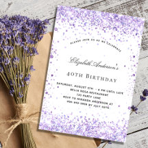 Elegant för födelsedagsaviolett lavender glitter-s