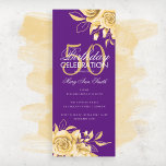 Elegant för Födelsedagsfest av budgetBlommigt Guld<br><div class="desc">Elegantens "Födelsedagsfest Program"-utformning med Blommigt Arrangemang i Guld & Lila med anpassningsbar.</div>