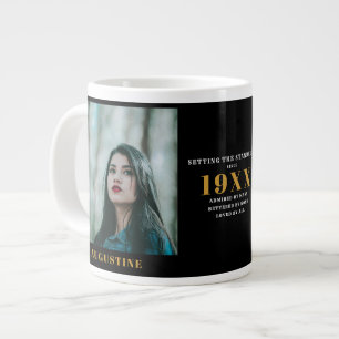 Elegant för födelsedagsmoment Chic Guld Black Jumbo Mugg
