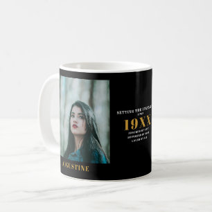 Elegant för födelsedagsmoment Chic Guld Black Kaffemugg