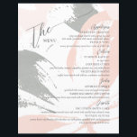 Elegant för formell meny Bröllop<br><div class="desc">Den här eleganten,  som är en vanlig middag på 11 tum,  har en abstrakt löv-design i nyanser av mjuk  och sage med meddelandet "Menu",  med platshållare för 2 apetizrar,  3 förekomster,  2 sidor och 2 efterrätter.</div>