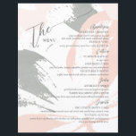 Elegant för formell meny Bröllop<br><div class="desc">Den här eleganten,  som är en vanlig middag på 11 tum,  har en abstrakt löv-design i nyanser av mjuk  och sage med meddelandet "Menu",  med platshållare för 2 apetizrar,  3 förekomster,  2 sidor och 2 efterrätter.</div>