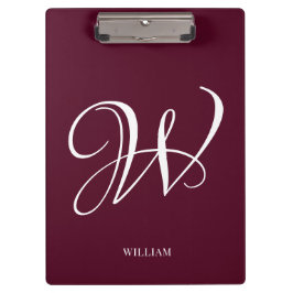 Elegant för första Personligen Burgundy Monogram