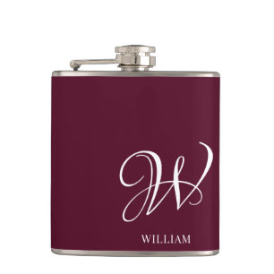 Elegant för första Personligen Burgundy Monogram Fickplunta
