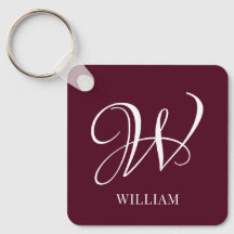 Elegant för första Personligen Burgundy Monogram