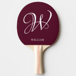 Elegant för första Personligen Burgundy Monogram Pingisracket