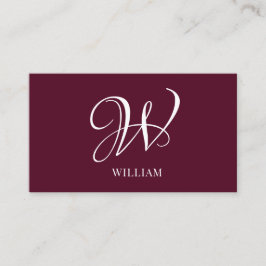 Elegant för första Personligen Burgundy Monogram Visitkort