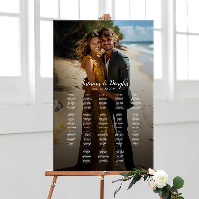 Elegant för foto bröllop-sätesdiagram 18 bord poster (Skapare uppladdad)