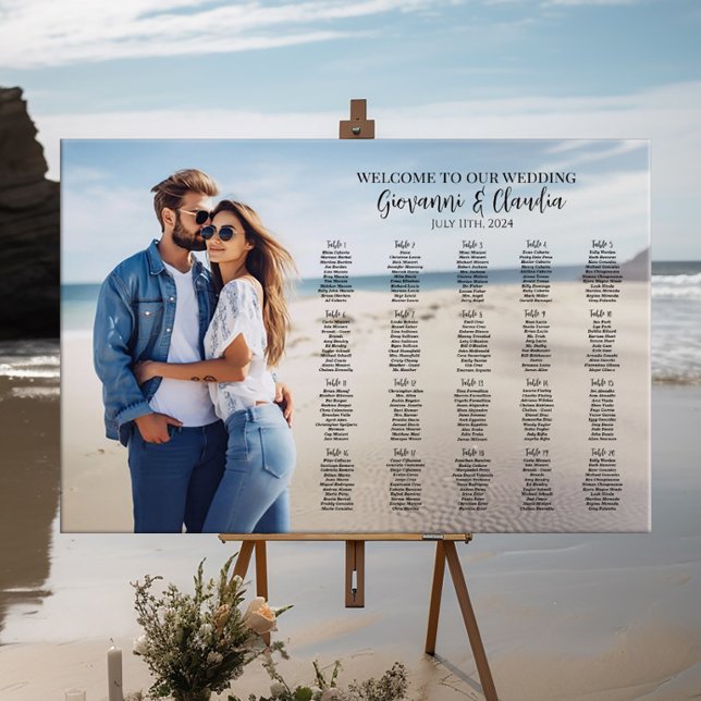 Elegant för foto bröllop-sätesdiagram - modern pla poster (Skapare uppladdad)