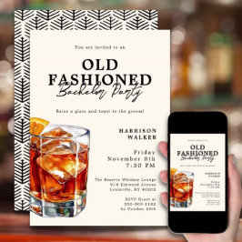 Elegant för gamla fashioned Whiskey Theme Inbjudningar