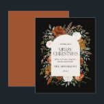 Elegant för grönt av budgetsaldo, botanisk elegant<br><div class="desc">Budgeterad julkortsdesign för Rustic vattenfärgsfärgad blommigt. Med vacker rost,  teracotta,  svart och sage grönt pampas gräs eucalyptus botaniska vattenfärgsdetaljer. Den här moderna helgdag är säker på att du kan ställa in stil för din julhelg</div>