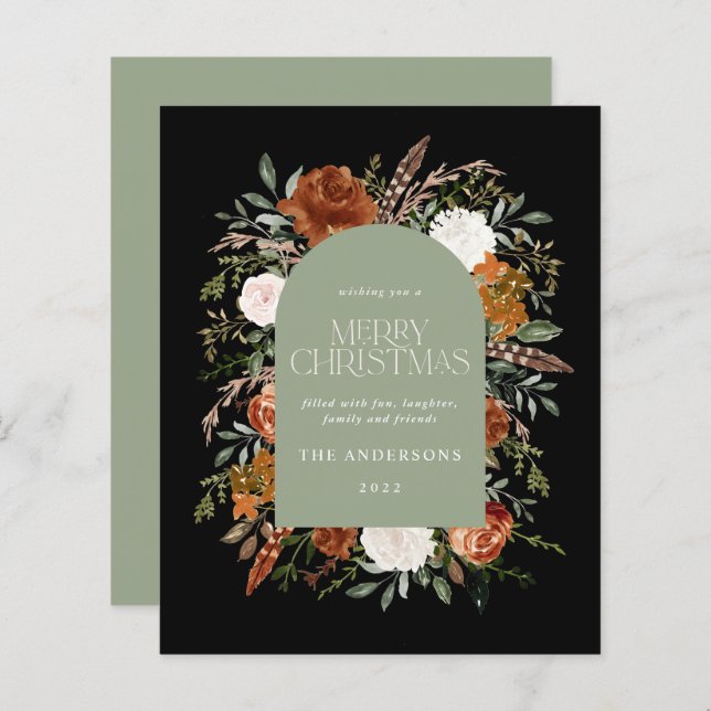 Elegant för grönt av budgetsaldo, botanisk elegant (Fram/baksida)