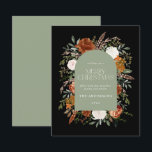 Elegant för grönt av budgetsaldo, botanisk elegant<br><div class="desc">Budgeterad julkortsdesign för Rustic vattenfärgsfärgad blommigt. Med vacker rost,  teracotta,  svart och sage grönt pampas gräs eucalyptus botaniska vattenfärgsdetaljer. Den här moderna helgdag är säker på att du kan ställa in stil för din julhelg</div>