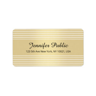 Elegant för Guld White Calligraphy Script Adressetikett