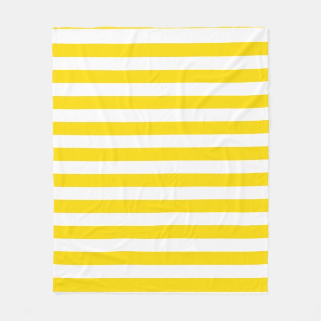 Elegant för gult Vit stripe Trend Färg-mall Fleecefilt (Framsidan)